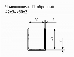 Уплотнитель (профиль) № П-109 Ц