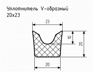 Уплотнитель (профиль) № V-8 Ц