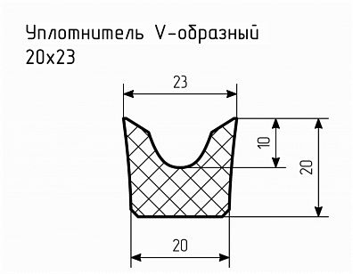 Уплотнитель (профиль) № V-8 Ц