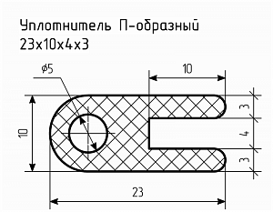 Уплотнитель (профиль) № П-111 Ц