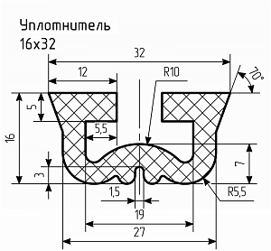 Уплотнитель № РА-102 Ц