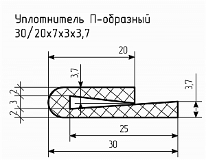 Уплотнитель (профиль) № П-103 Ц