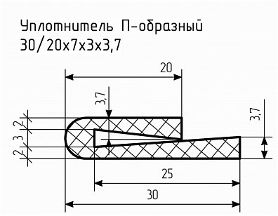 Уплотнитель (профиль) № П-103 Ц