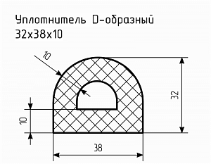 Уплотнитель (профиль) № D-45 Ц